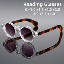 Retro Round Sunglasses Reading Glasses Sun Protection for Men Women +1.00~4.00