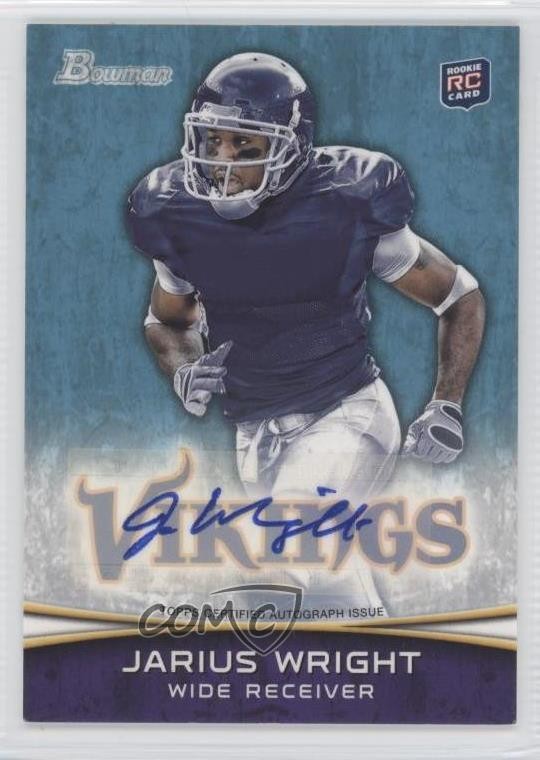 2012 Bowman Rookie Auto Jarius Wright #109 Auto RC 2r8
