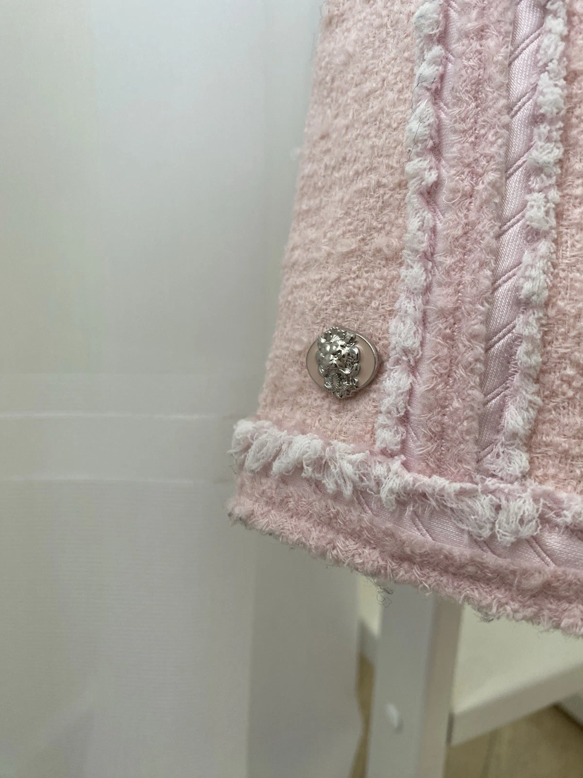 Giacca blazer CHANEL tweed donna vintage autentica lana rosa anni 2000 taglia 36