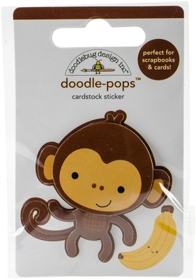 6er Pack Doodlebug Doodle-Pops 3D Aufkleber - Im Zoo Affe Mike ATZ5590