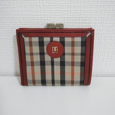 DAKS Daks chiusura a portafoglio bifold in pelle con motivo a quadri in...