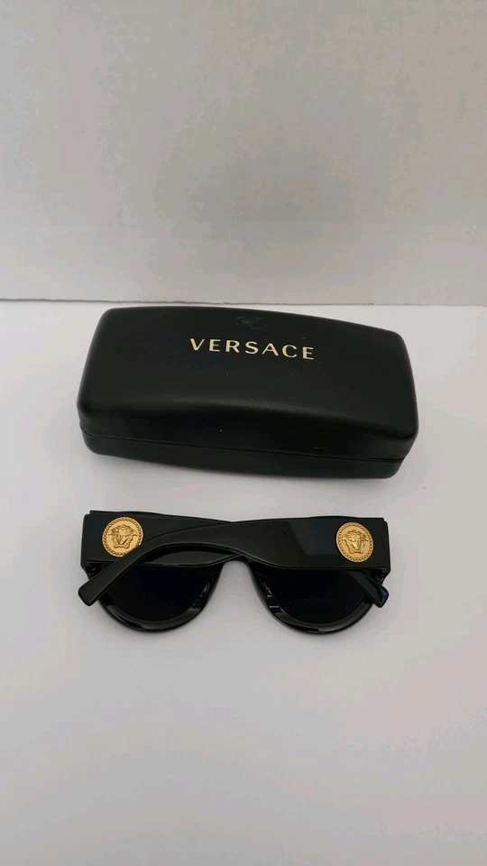 Versace Sunglasses VE4353 GB1/87 Polished Black/Grey/Gold Medusa Logo  - Image 4 of 4