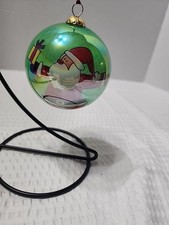 Christmas Ball Santa Glass Ornament