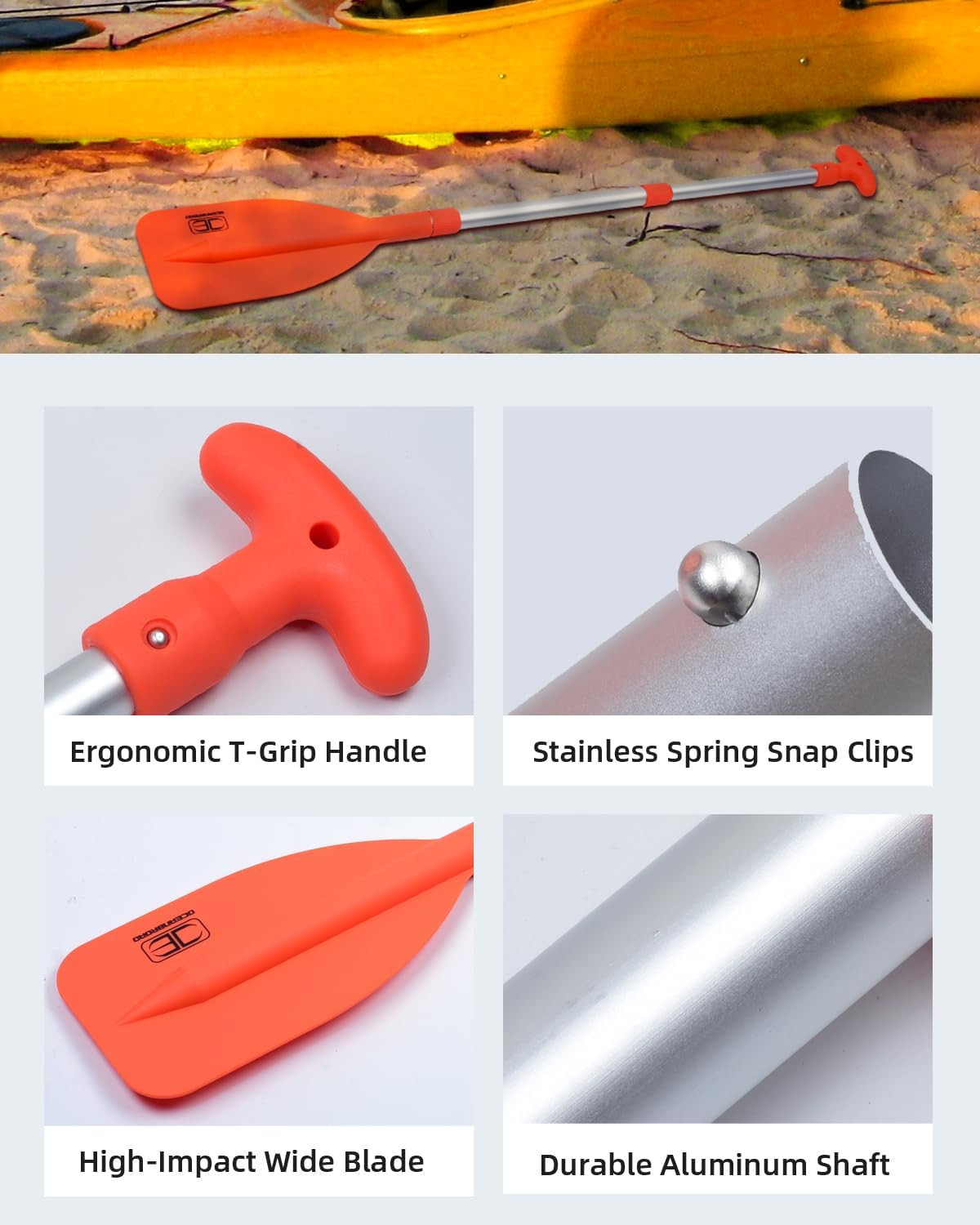 Telescoping Emergency Paddle 21''-42''（Assembling Required）/26''-54'' Aluminium