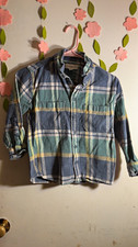 Free Assembly Boys Plaid Long Sleeve Button-Up Shirt Collared Blue Green 5