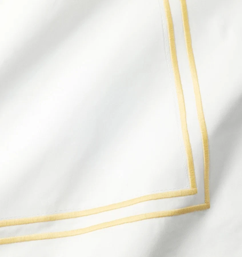 Sferra Grande Hotel будуар Sham Percale белый/банановый желтый двойной стежок новый - Изображение 2 из 4