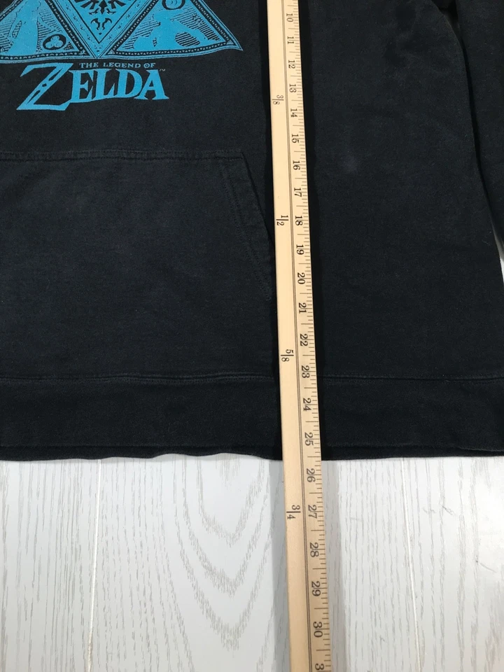 Sudadera con Capucha Legend Of Zelda De Colección Para Hombre XL Negra Nintendo Anillo Hilado Mezcla de Algodón Y2K Foto 3 de 4