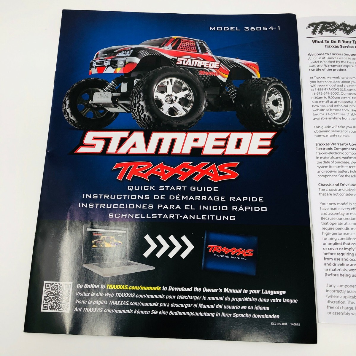 Traxxas Stampede XL-5 Model 36054-1 Quick Start Guide Manual Pack