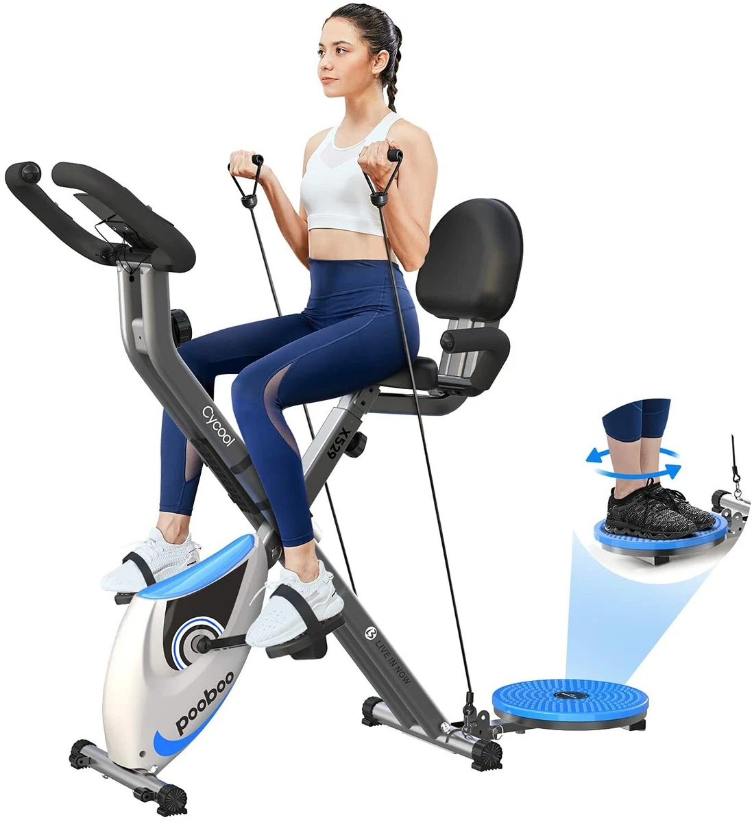 Pooboo Indoor Exercise Bike Stationary Cycling Bicycle Cardio