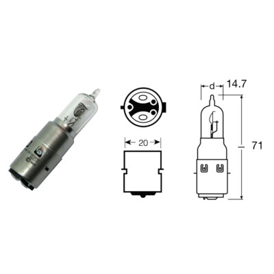 Support De Lampe BA20d Pour Phare Moto, VTT, Scooter - Compatible Ampoules Halogènes BA20D
