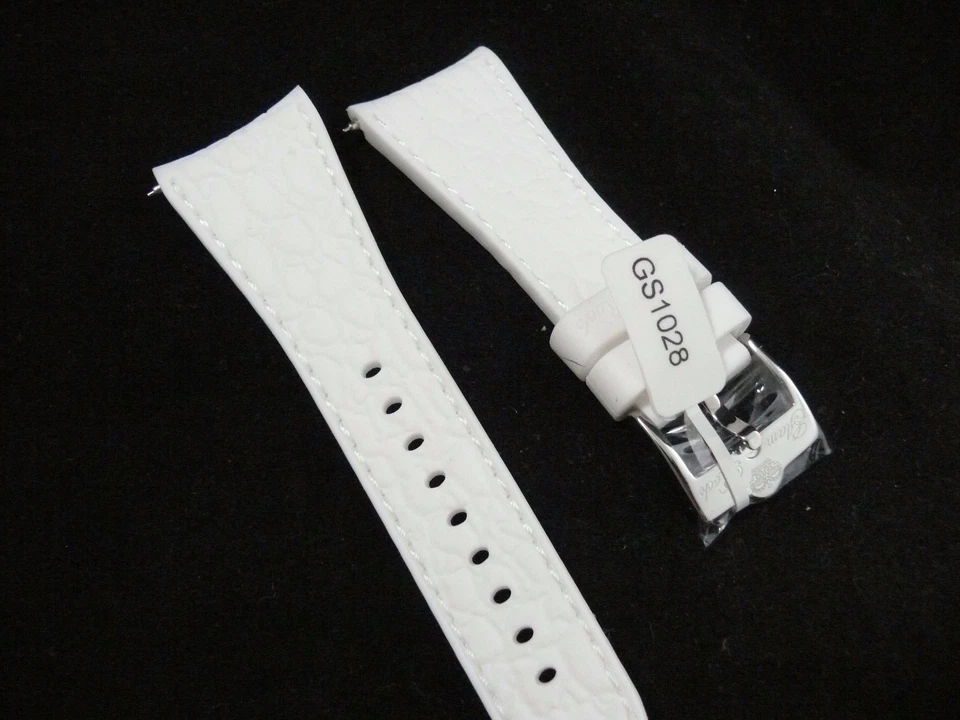Correa de silicona texturizada blanca Glam Rock GS1028 26 mm nueva y auténtica Foto 4 de 4