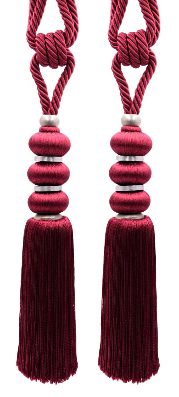 DÉCOPRO Tassel Tieback, Style# TBMD10, Color# E10 - Dark Wine Red [Set of 2]