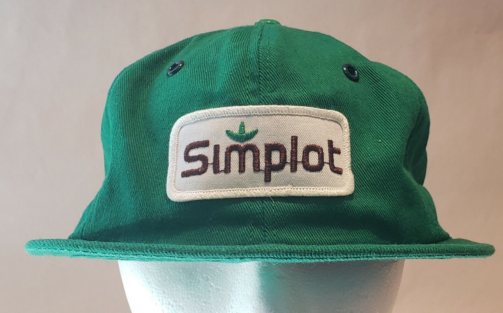 Vintage Green Simplot Patch Size-A-Just Snapback … - image 1