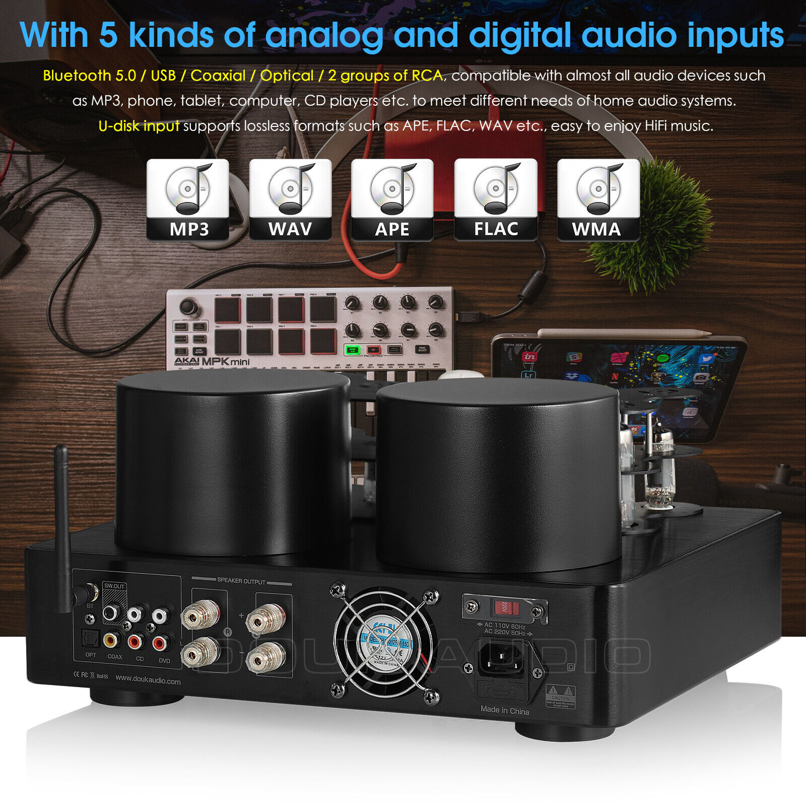 Douk Audio AV525 HiFi Bluetooth Röhrenverstärker Valve Tube Amplifier Hybrid Amp