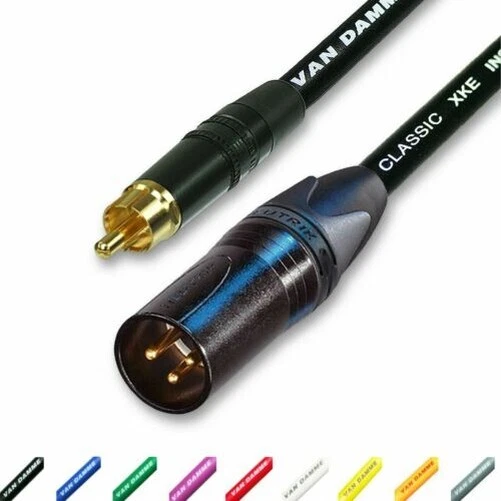 VAN DAMME Oro Rca A Macho XLR Audio Cable Largo Phono Furgoneta Multinucleo Subwoofer