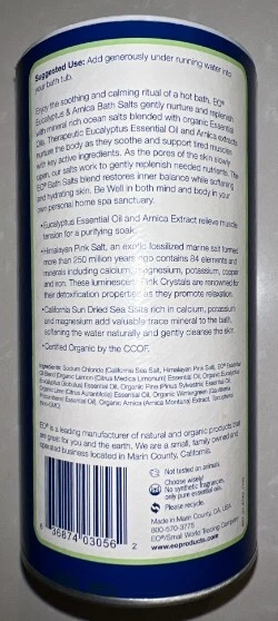 EO Epsom Bath Salt Soak Eucalyptus & Arnica 22 oz Original Formula New Sealed - Image 2 of 4