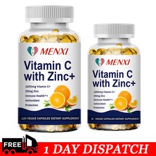 Vitamin C  Zinc Capsules - Brain Health Immune Support Antioxidant Supplement