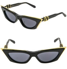 VALENTINO V GOLDCUT I VLS113 Gold Titanium Black Cat VLS 113A Fashion Sunglass