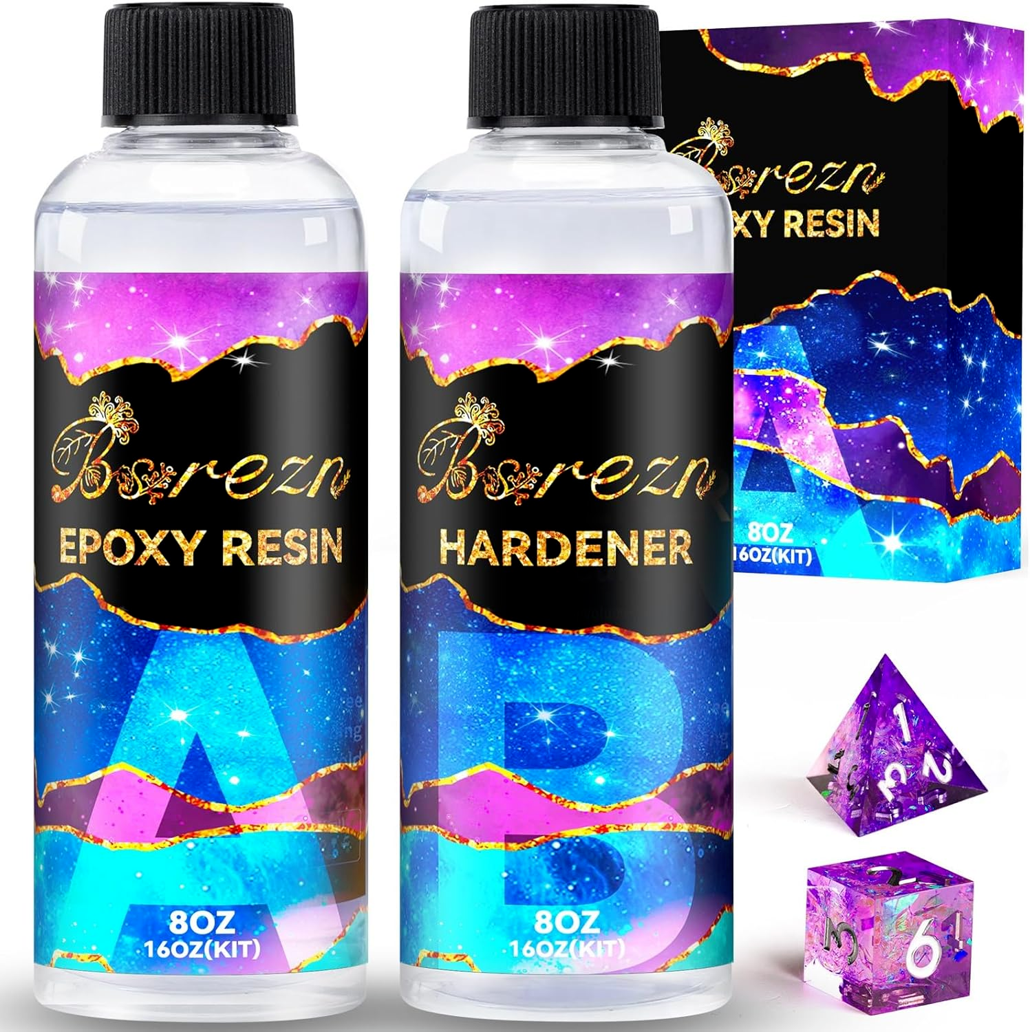 Epoxy Resin Kit 16Oz, Crystal Clear 2-Part Resin for Crafts and Jewelry