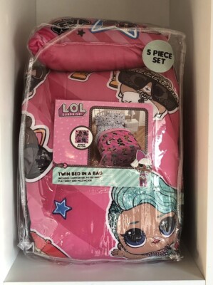 LOL Surprise Pink Pc Twin Bed In A Bag Set Bedding Comforter Sheets  Pillowcase