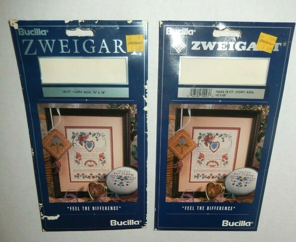 Vintage Zweigart Cross Stitch Embroidery Fabric Aida Cashel Ivory