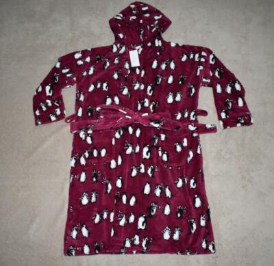 Vera Bradley Fleece Robe 21640-Q38 Playful Penguin Cabernet Maroon NWT