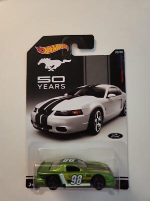 2014 Hot Wheels Mustang 50 Years '03 Ford Mustang Cobra 1:64 Diecast Car Green