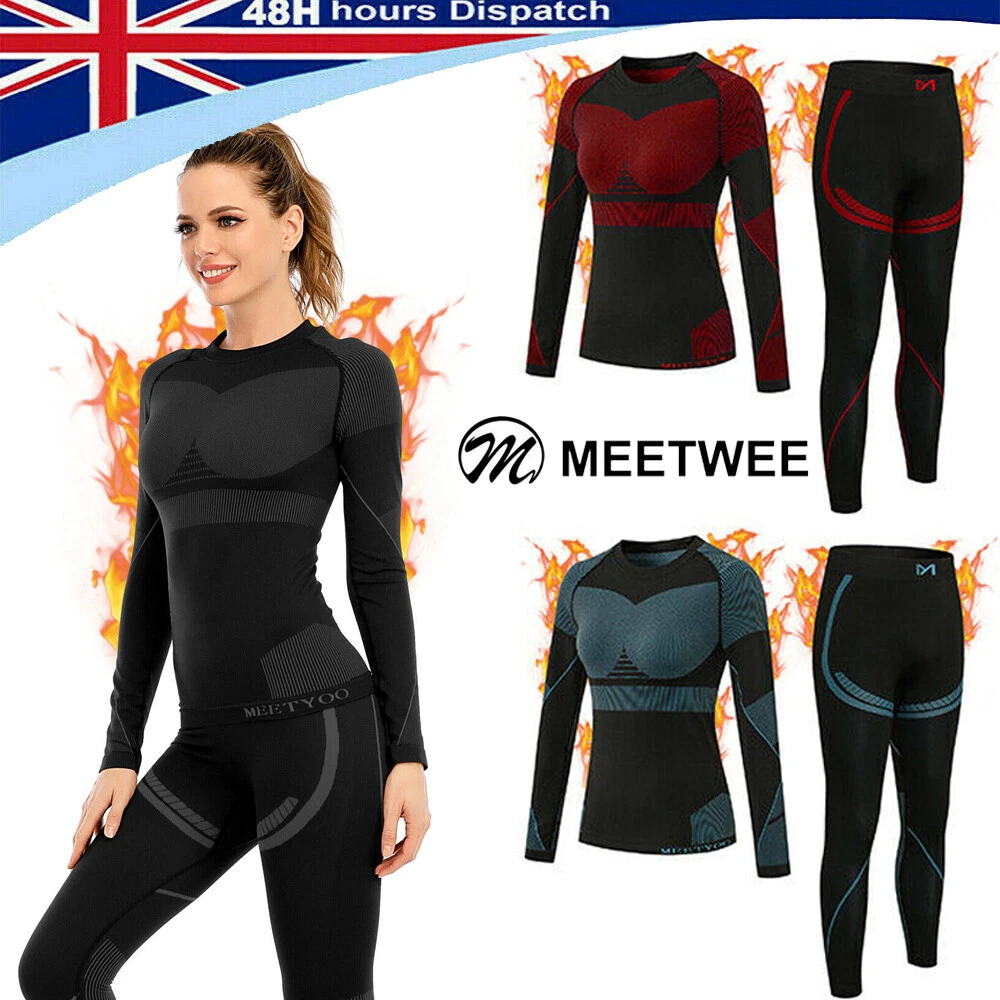 Women Thermal Underwear Ski Base Layers Thermal Top & Leggings Quick Dry  Bottom