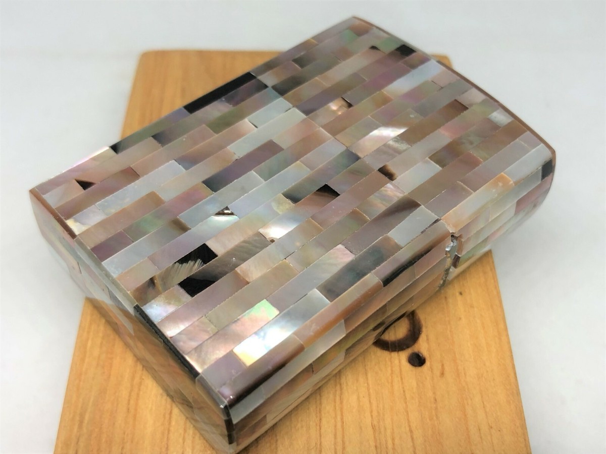 Rare! ZIPPO Full Striped Mother of Pearl GILBERT VANEL Shell
