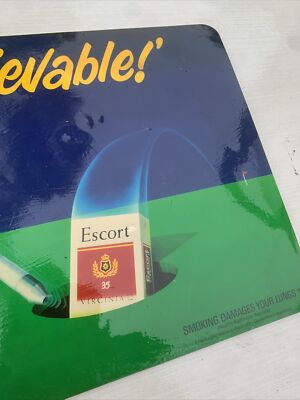 ESCORT RED Vintage Tobacco CIGARETTE ADVERTISING PROMTIONAL MAT SIGN