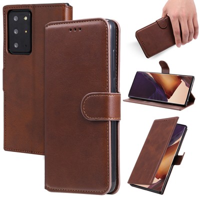 For Samsung Galaxy Note20 10 9 8 M55 Simple Leather Wallet Shockproof Phone Case