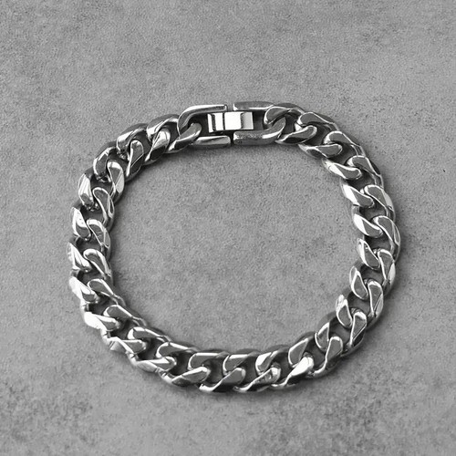 Men's Miami Cuban Link Bracelet Silver Heavy 316L Stainless Steel 13MM 8.3" inch - Picture 5 of 5