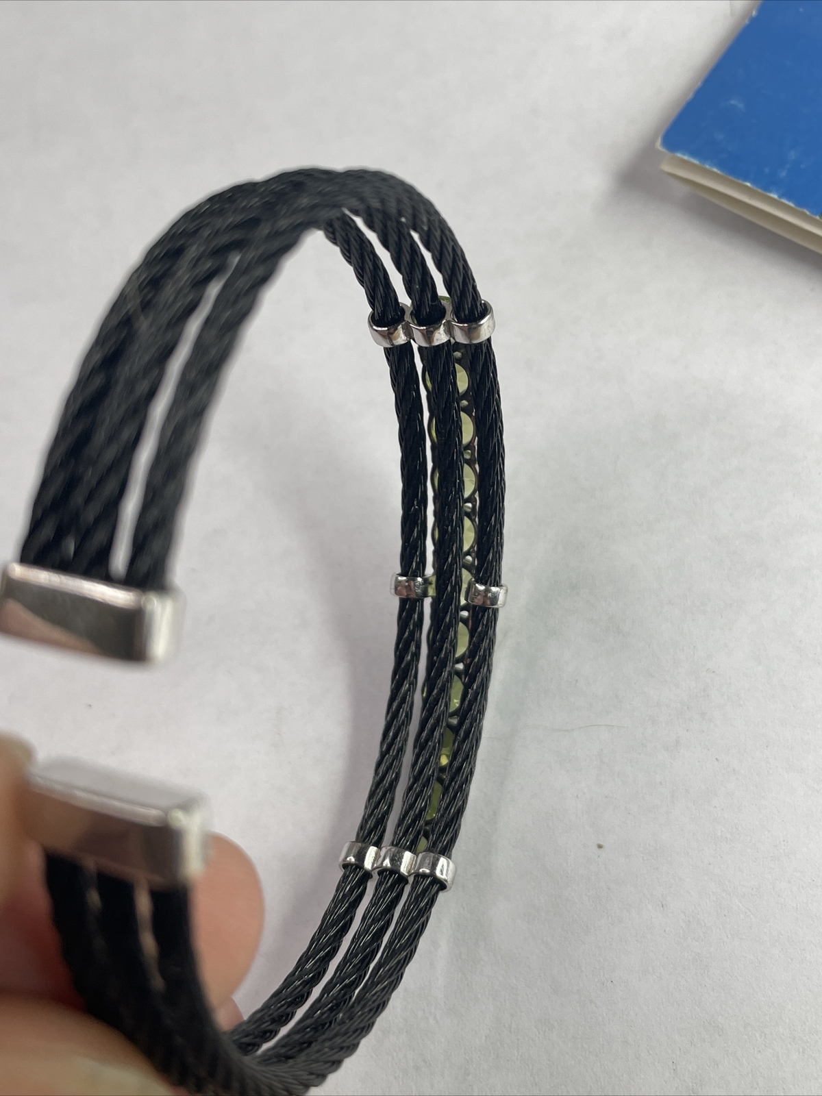 Solid Sterling Attached To Blackened Stainless Wi… - image 3