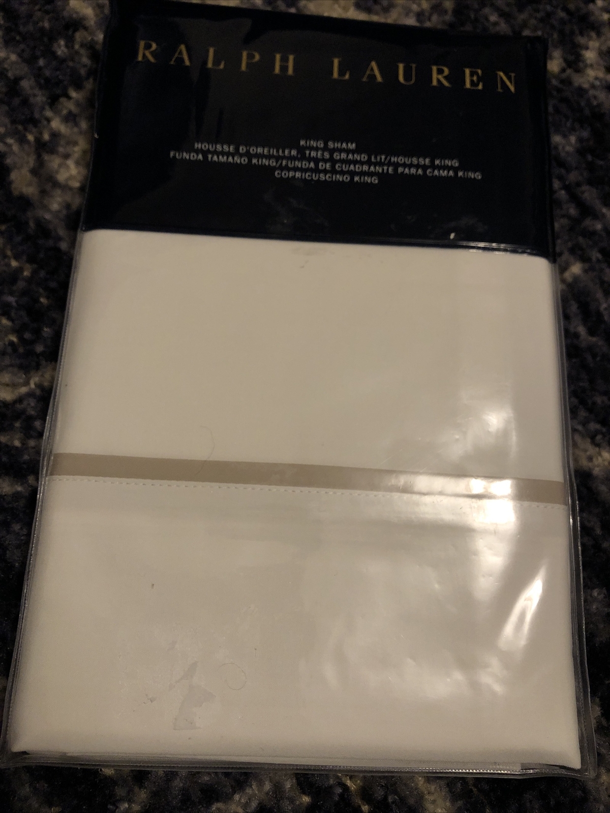 NEW Ralph Lauren King Pillow Sham Palmer Percale 100 Cotton Pale