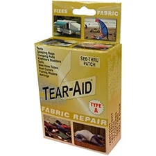 TEAR-AID Fabric Repair Kit, Type A Clear Patch for Canvas, Fiberglass, Leather,