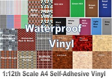 DOLLS HOUSE WALLPAPER Self Adhesive VINYL Wall Floor Stone Wood Brick Slate Tile