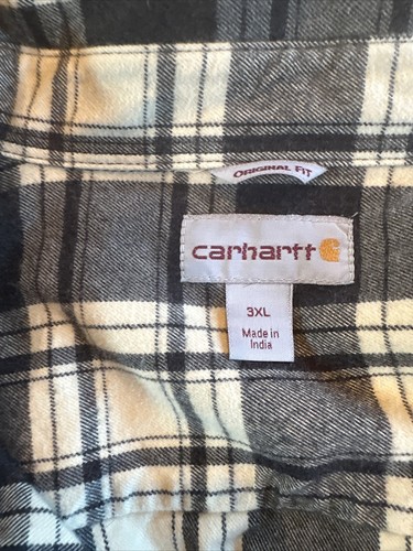 MENS 3XL - Vtg Carhartt Button Up Flannel Rancher Work VTG 90s Y2K Vibes Shirt - Picture 2 of 23