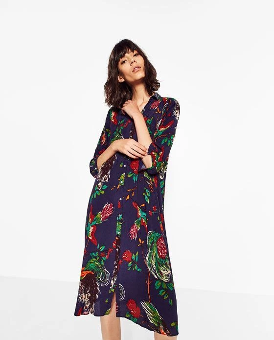 Zara shop peacock dress