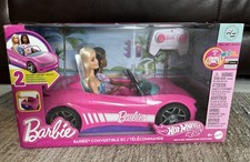 Hot Wheels Barbie Remote Control Convertible Car with 2 Dolls 1851615