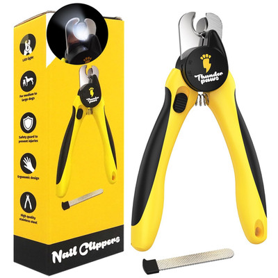 Thunderpaws LED Dog Nail Clippers with Light, Medium-Large (LED), Yellow