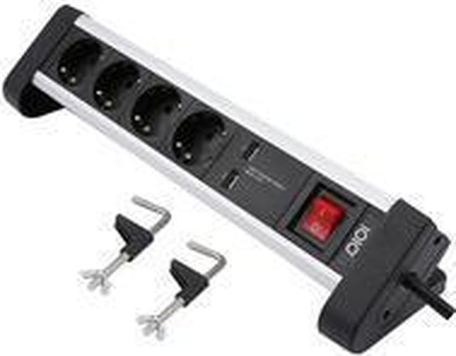 Ciabatta Desktop Olympia IOIO 4 Posti + 2 USB - Design in Alluminio SL2425U