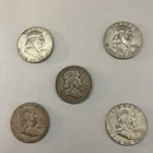 Franklin half dollars lot (5 coins)