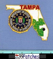 FBI TAMPA FLORIDA Federal Washington DC Police Patch STATE SHAPE