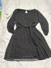 Express Dress Size Large - Black White polka dot pattern - Wear To Work office