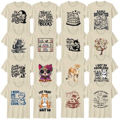 Lustiges T-Shirt Katzenbuchliebhaber sarkastischer Humor Erwachsene Bibliothekar Geburtstagsgeschenk