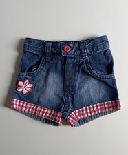 Vintage Disney Baby Embroidered Denim Shorts Girl 12m Summer