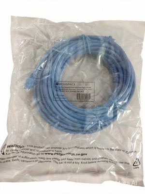 Monoprice Ethernet Patch Cable 25ft Blue Flat RJ-45 to RJ-45