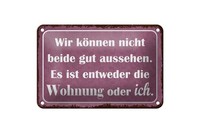 Blechschild Spruch 12X18 Cm KöNnen Nicht Beide Gut Aussehen Wohnung Oder Ich