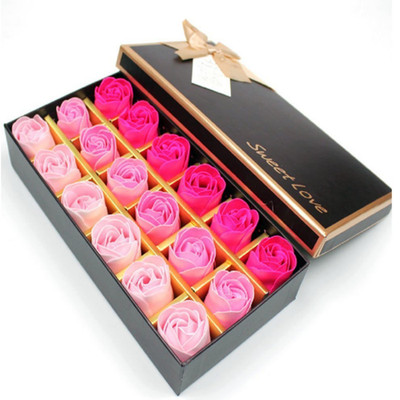 Rose Soap Blumen Set 18 Stück in Geschenkbox - Duftende Überraschung