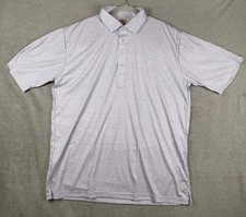 NWOT Collars and Co. Dress Performance White Geometric Polo Shirt Mens 2XL